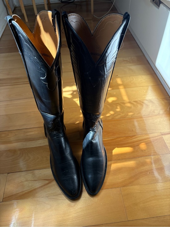 Lucchese Shoes - Luchesse Black Tall Cowboy Boots size 7